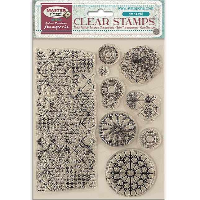Acrylstempel cm 14x18 - Master of Magic Rahmen und Kreise