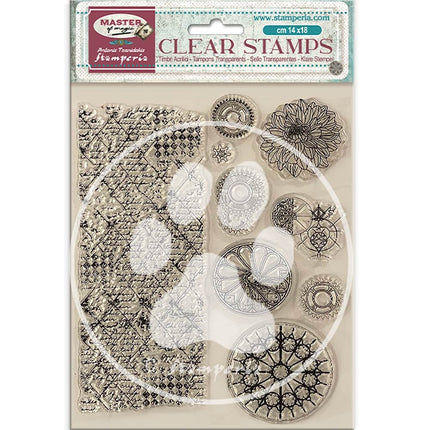 Acrylstempel cm 14x18 - Master of Magic Rahmen und Kreise