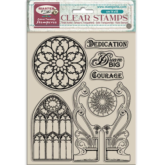Acrylstempel cm 14x18 - Master of Magic gotische Elemente