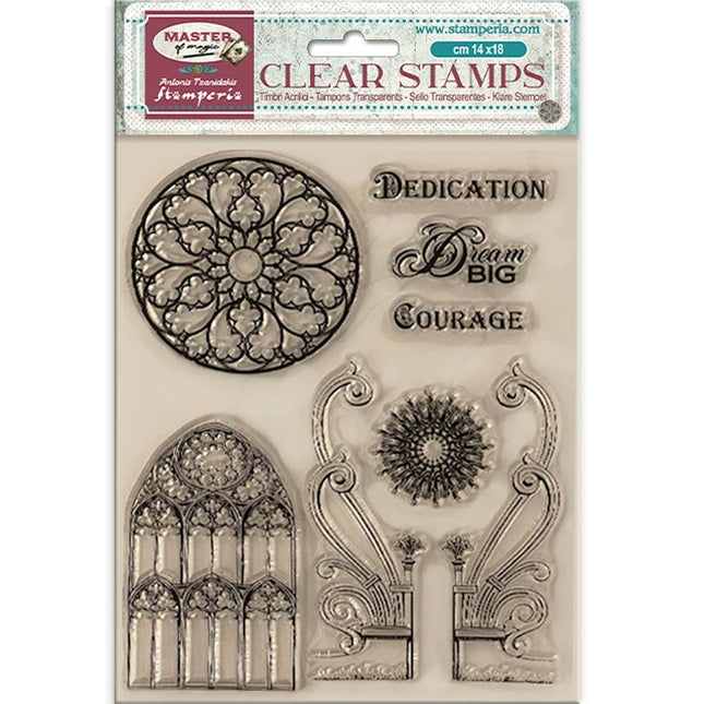 Acrylstempel cm 14x18 - Master of Magic gotische Elemente
