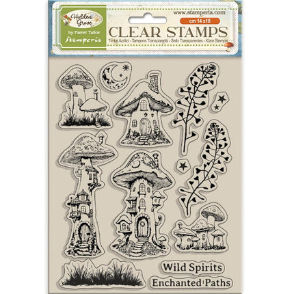 Acrylstempel 14x18 cm - Hidden Grove Pilze