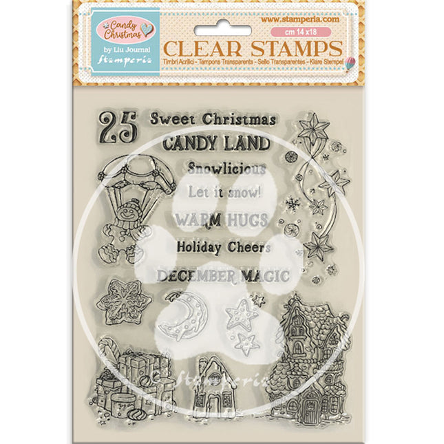 Acrylstempel cm 14x18 - Candy Christmas Candy Land