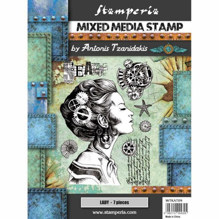 Mixed Media Stempel 15x20 cm - Sea World Lady