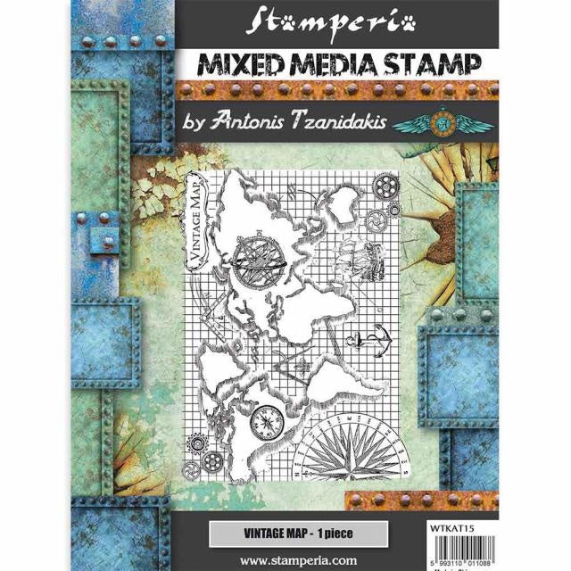 Mixed Media Stempel cm 15x20 Sir Vagabond Vintage-Karte