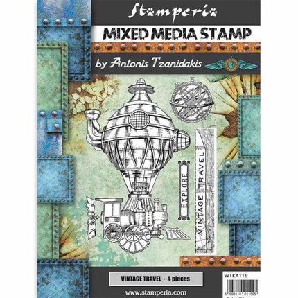 Mixed Media Stempel cm 15x20 Sir Vagabond Vintage-Reise