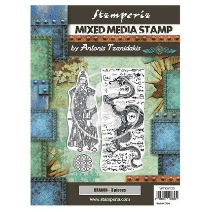 Mixed Media Stempel 15x20 cm - Sir Vagabond in Japan Drache