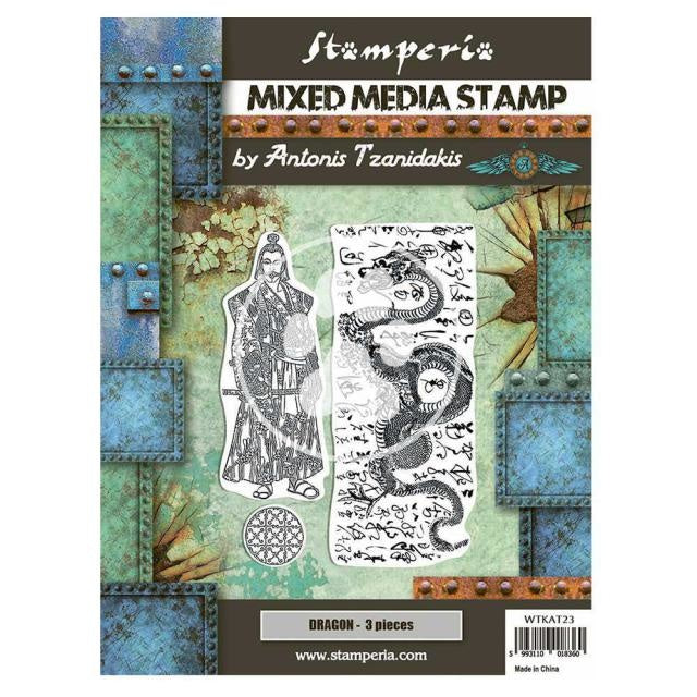 Mixed Media Stempel 15x20 cm - Sir Vagabond in Japan Drache