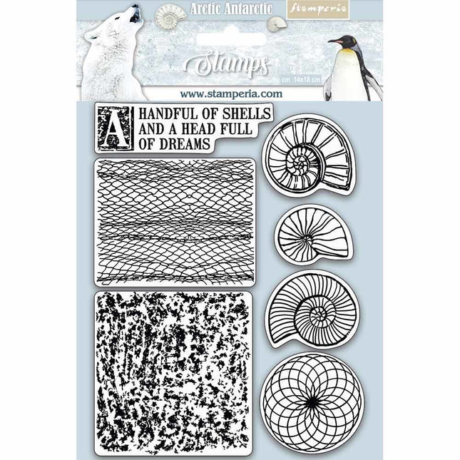 HD Naturgummistempel 14x18 cm Muscheln