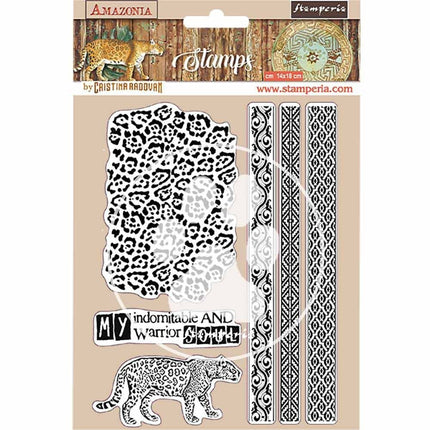 HD Naturkautschuk-Stempel 14x18 cm - Amazonia Tribal