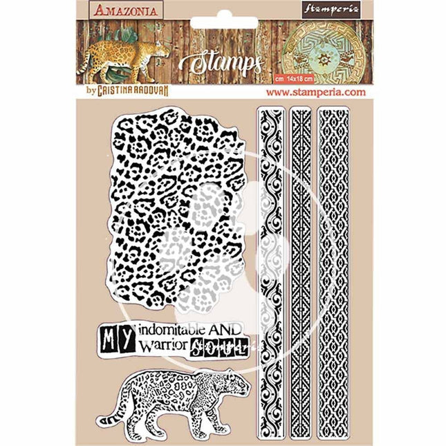 HD Naturkautschuk-Stempel 14x18 cm - Amazonia Tribal