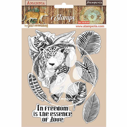 HD Naturkautschuk-Stempel 14x18 cm - Amazonia Jaguar