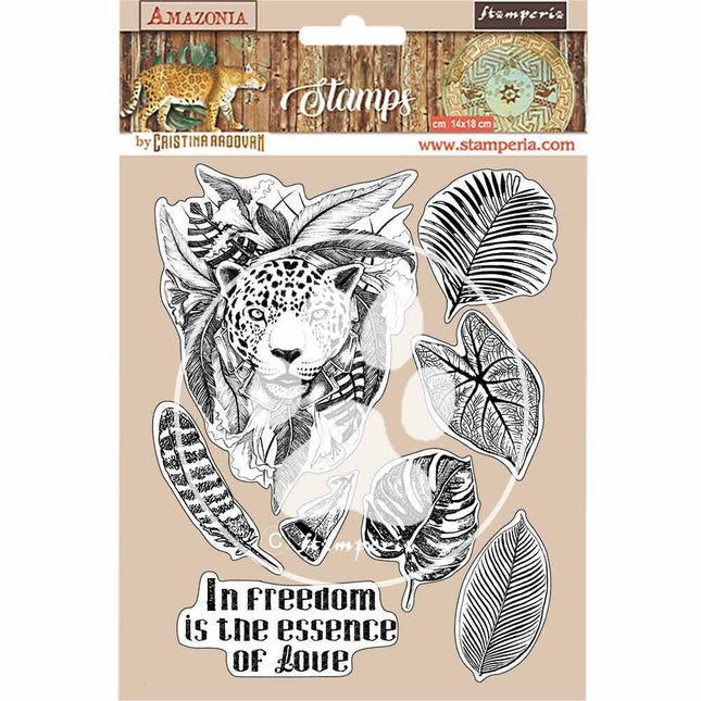HD Naturkautschuk-Stempel 14x18 cm - Amazonia Jaguar