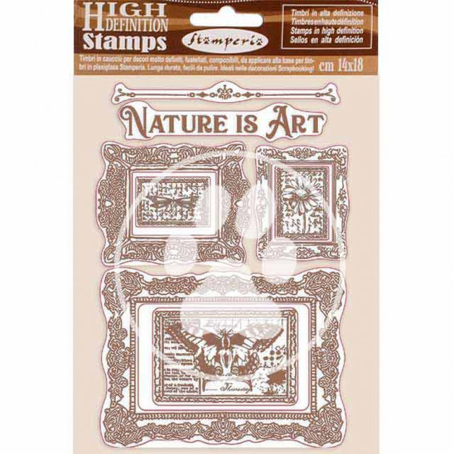 HD Naturkautschuk-Stempel 14x18 cm - Natur ist Kunst Rahmen