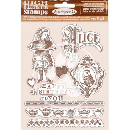 HD Naturkautschuk-Stempel 14 x 18 cm - Alles Gute zum Geburtstag Alice