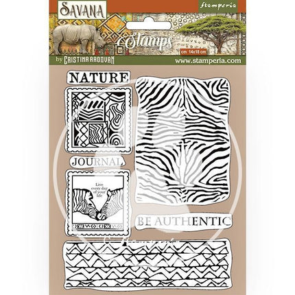 HD Naturkautschuk-Stempel 14x18 cm - Savana Zebra-Textur