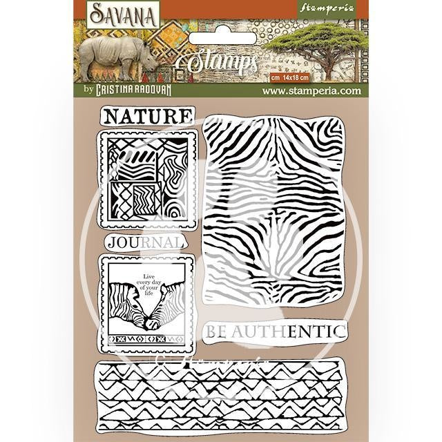 HD Naturkautschuk-Stempel 14x18 cm - Savana Zebra-Textur