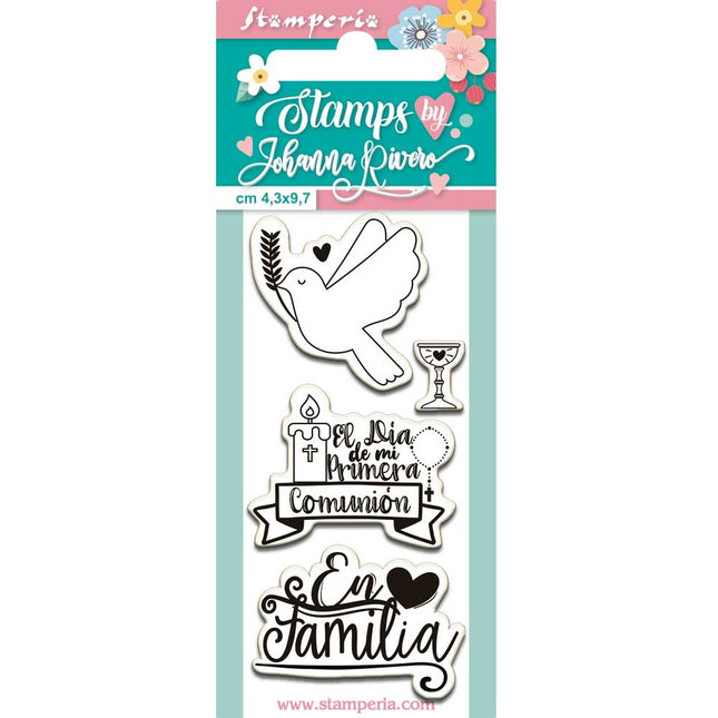 Acrylstempel 4,3x9,7 cm En familia